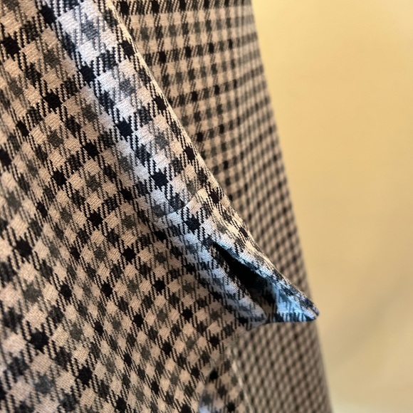 J Jill Tunic Size XL Petite Ponte 3/4 Sleeves Check Gray Black Brown - Picture 5 of 10